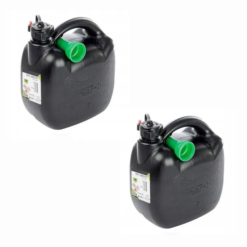 Wyprzedaż Kanister plastikowy na paliwo 10L owalny czarny zestaw kanistrów 2szt.