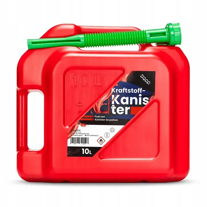 Zwrot pieniędzy KANISTER PALIWOWY na PALIWO HDPE DWA UCHWYTY LEJEK i korek z USZCZELKĄ 10L