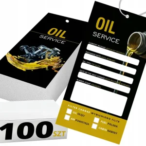 100x ZAWIESZKI SERWISOWE kartka wymiana oleju 100x Oryginalny
