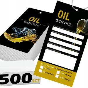 Niska cena 500x ZAWIESZKI SERWISOWE kartka wymiana oleju 500x