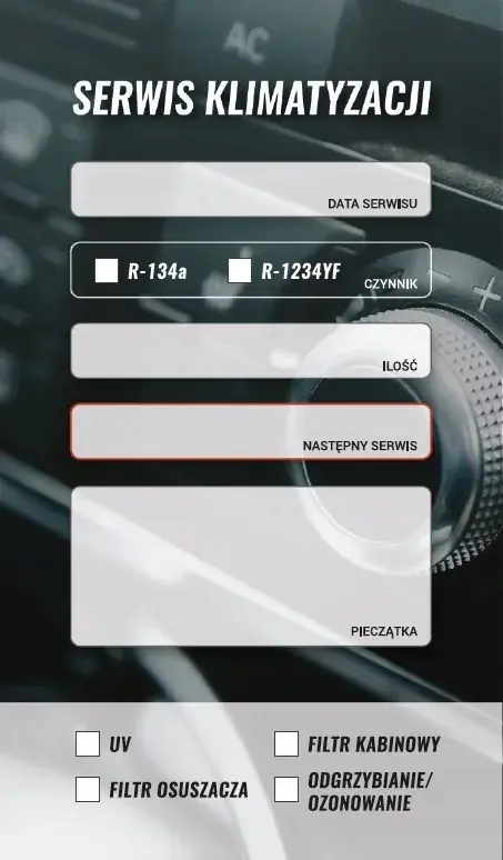Zamów teraz 300x Zawieszka warsztatowa SERWIS KLIMATYZACJI