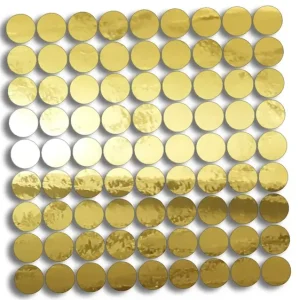 Wycinane naklejki KÓŁKA KROPKI GROSZKI - 81 sztuk złoty chrom Szybka dostawa