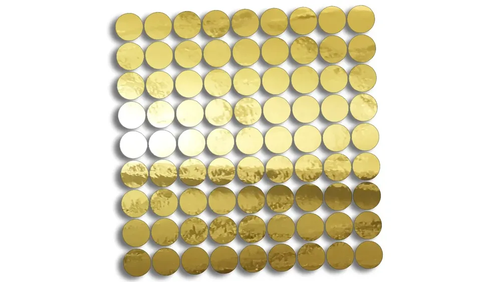 Wycinane naklejki KÓŁKA KROPKI GROSZKI - 81 sztuk złoty chrom Szybka dostawa