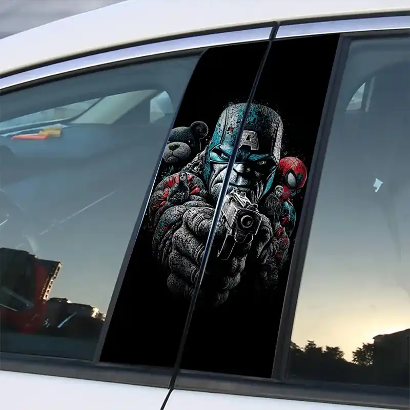 Autentyczny NAKLEJKA NA SŁUPEK AUTA "AVENGERS" FOLIA PREMIUM 50x25