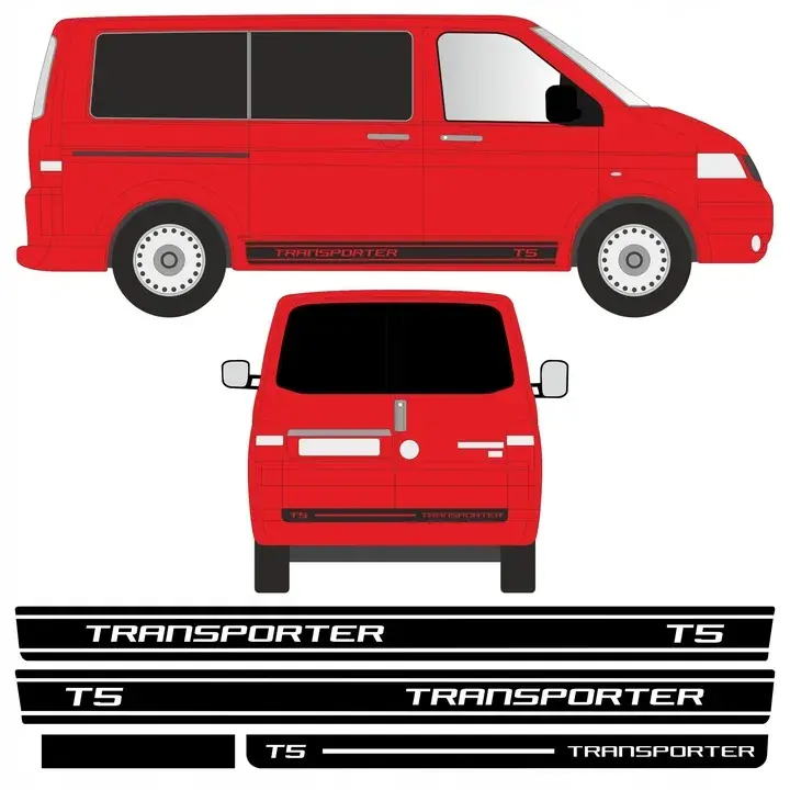 Oferta limitowana Naklejki do VW T5 Transporter Pasy Na Bok i Tył Samochodu