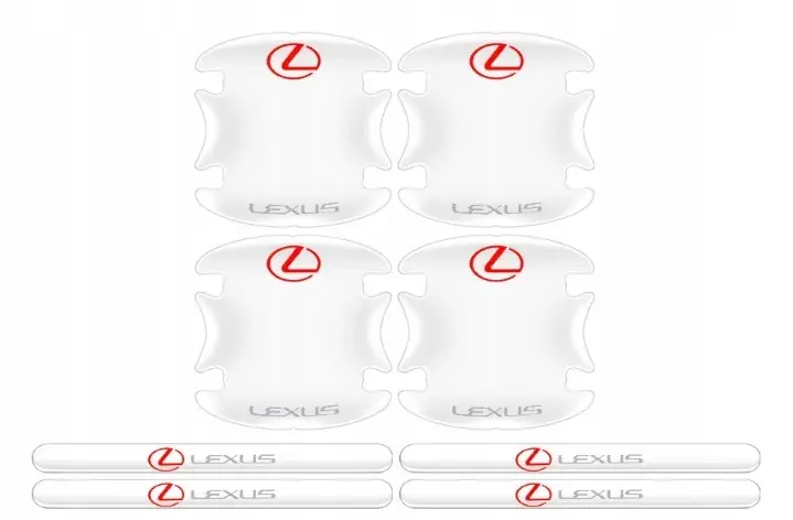 Przezroczyste Naklejki Pod Klamki drzwi samochodu Lexus z Logo 8 sztuk Ekspresowa dostawa