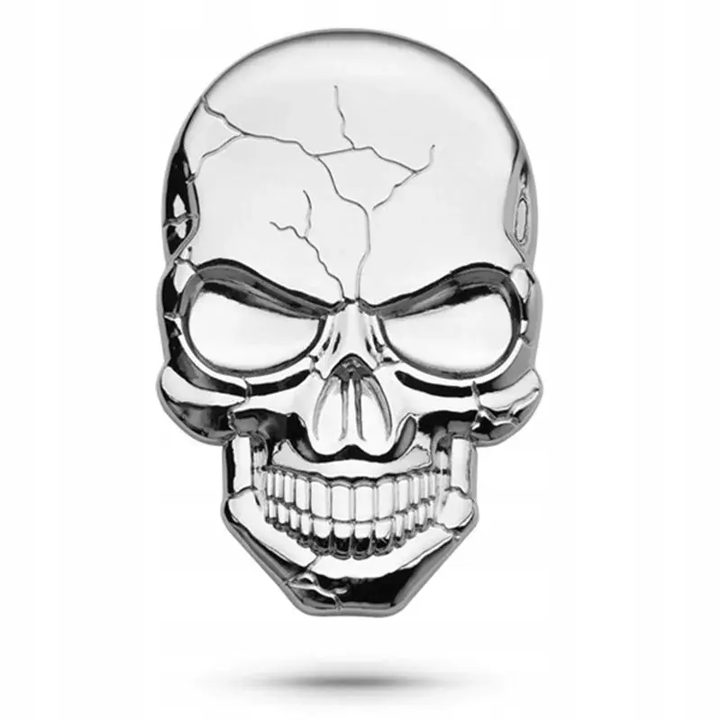 Zwrot pieniędzy Naklejka emblemat popękana Czaszka gang motocyklowy Ozdoba Samochodu Chrom