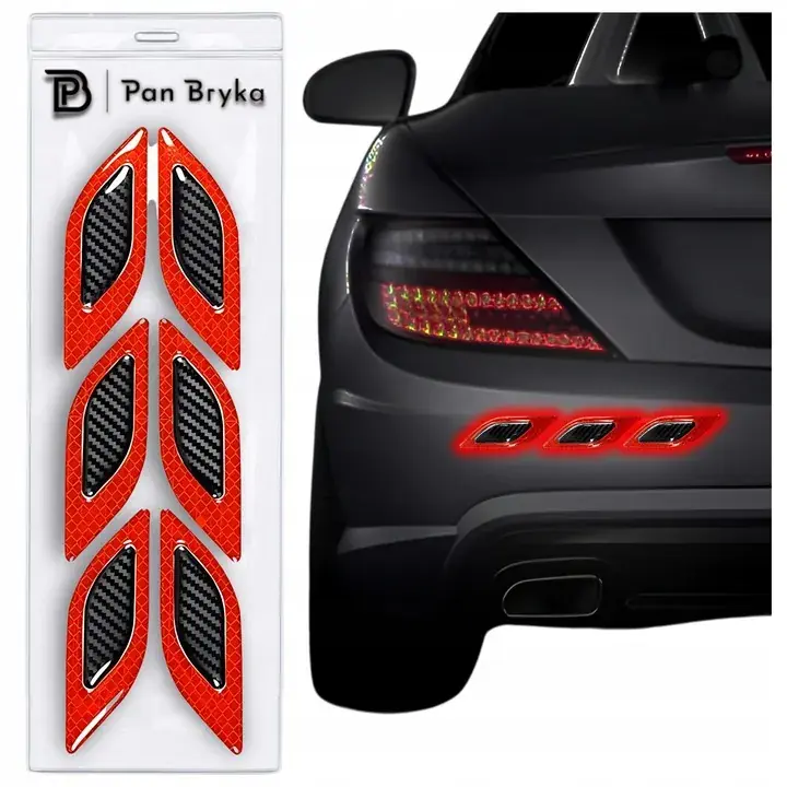 6 X NAKLEJKI NALEPKI FOLIA OCHRONNA ŻYWICZNA 3D ODBLASKOWA NA SAMOCHÓD Oferta