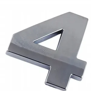 Autentyczny EMBLEMAT CYFRA CYFRY LITERA DUŻA CHROM 4 CZTERY E6R49