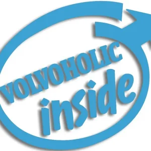 Niska cena Wycinana naklejka VOLVOHOLIC INSIDE - SWEDEN do Volvo błękitna - J and A