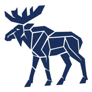 Niska cena Wycinana naklejka ŁOŚ GEOMETRYCZNY granatowa - J and A