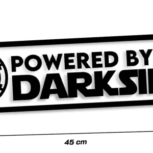 Najlepsza cena Wycinana naklejka POWERED BY THE DARKSIDE 45 cm - J and A