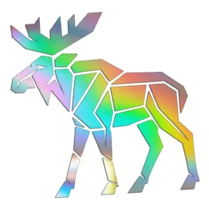 Kup teraz Wycinana naklejka ŁOŚ GEOMETRYCZNY holograficzna - J and A