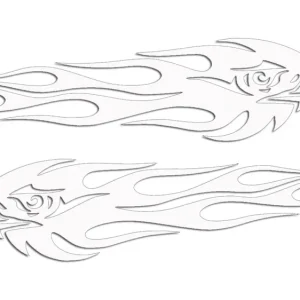 Wycinane naklejki ORZEŁ GRYF OGIEŃ PŁOMIEŃ lewa i prawa białe Premium