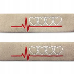 Zamów teraz NAKŁADKI NA PASY DO AUDI ALCANTARA BEŻ 4 SZT +HAFT