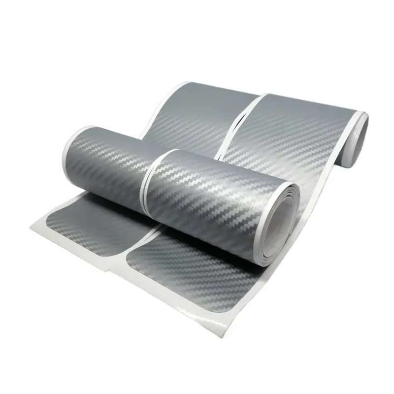 FOLIA SREBRNY CARBON NAKŁADKI PROGI LISTWA OZDOBNA Nowość