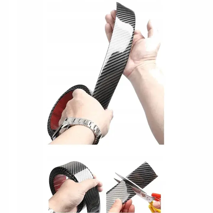 LISTWA TAŚMA GUMOWA NA PROGI CARBON 7cm x 500cm 5m Bezpieczna płatność