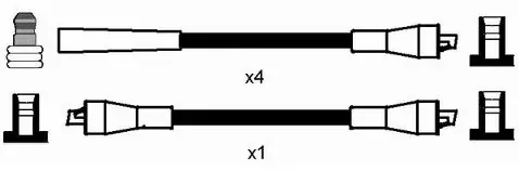 NGK Zestaw przewodów zapłonowych 7104 Nowość