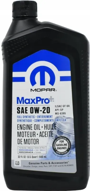 Olej MOPAR 0W20 1L Zamów teraz