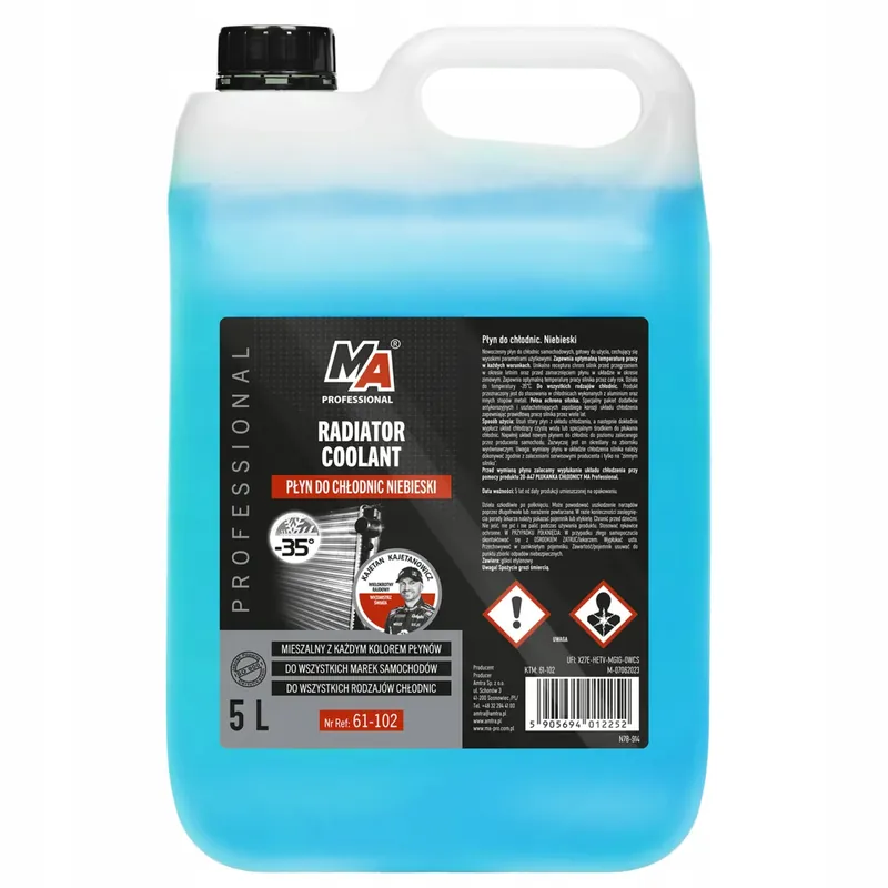 Bezpieczna płatność MA PROFESSIONAL Płyn do Chłodnic Samochodowych Niebieski -35°C 5l (5,45kg)