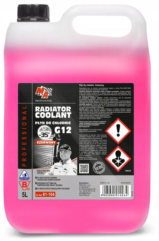 MOJE AUTO PŁYN DO CHŁODNIC G12 CZERWONY 5L Kup teraz