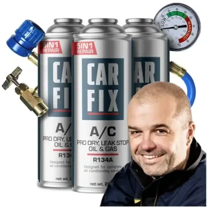 Oferta limitowana CARFIX 5w1 - 3x CZYNNIK CHŁODNICZY GAZ DO KLIMATYZACJI R134A + PRZEWÓD