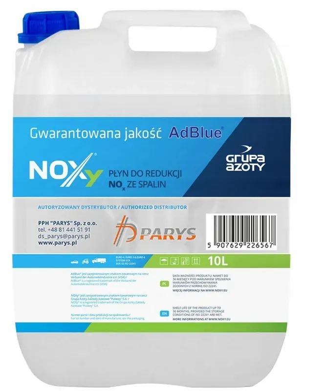 AdBlue NOXY DODATEK PŁYN KATALITYCZNY + LEJEK 10L Wyprzedaż
