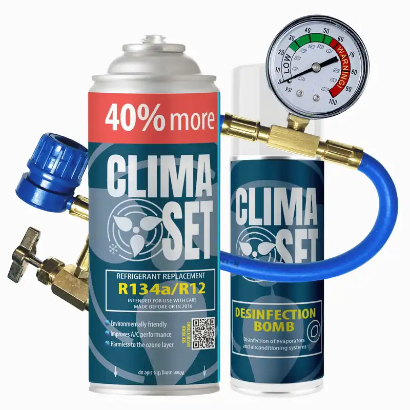 Ekspresowa dostawa XL ClimaSet R134a + odświeżacz powietrza Lime + kabel