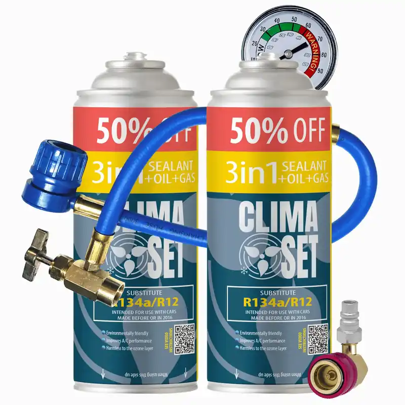 XL ClimaSet 3w1 2x R134a + Przewód + adapter HP/LP XL Popularny