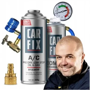 Nowość CARFIX 5w1 - CZYNNIK DO KLIMATYZACJI R1234YF + PRZEWÓD + ADAPTER + BOMBA