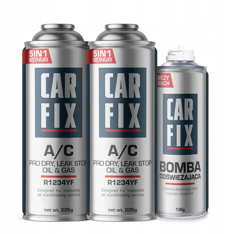 Zwrot pieniędzy CARFIX 5w1 - 2x CZYNNIK CHŁODNICZY R1234yf GAZ DO KLIMATYZACJI + BOMBA